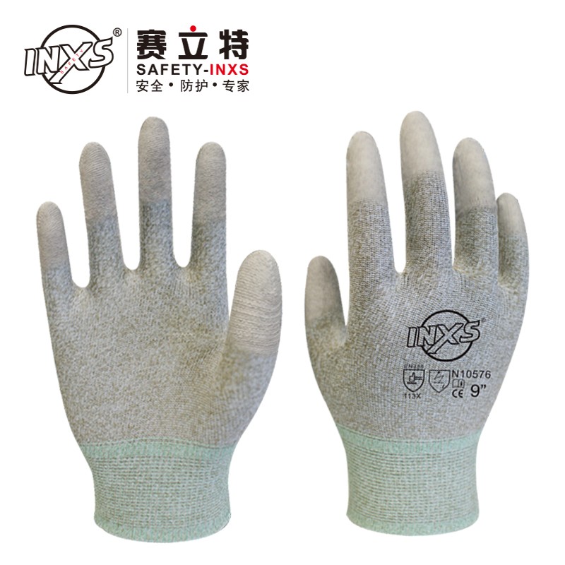 賽立特N10576-10碳絲PU涂指防靜電手套圖片4