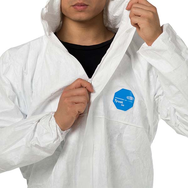 杜邦Tyvek500Xpert防護(hù)服帶帽D級連體防化服TY198S LA-B圖片2