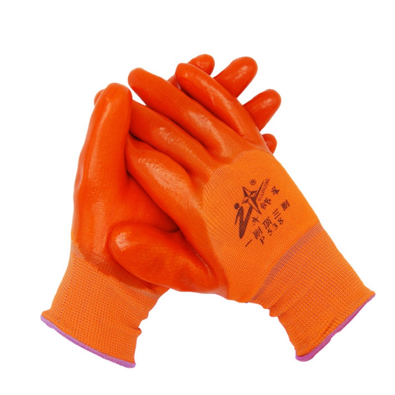 牛郎星P538桔紗桔PVC半掛手套圖片1