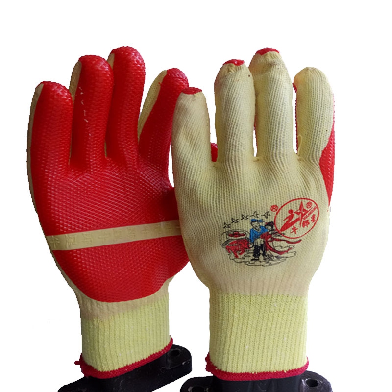 牛郎星NL-198黃紗紅膠膠片勞保手套圖片2