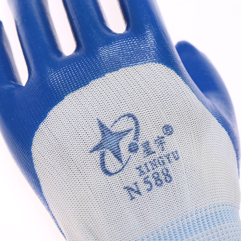 星宇N588十三針白尼龍丁腈勞保手套圖片3