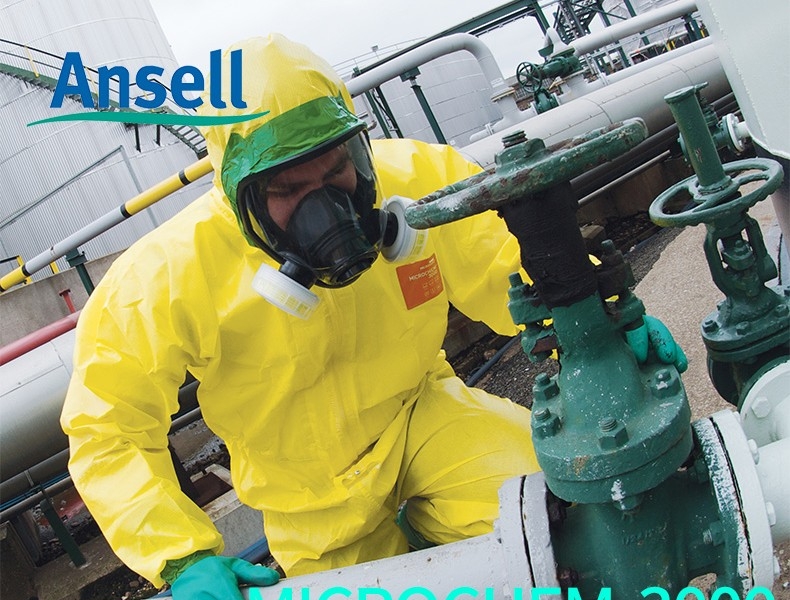 微護佳MC3000 YE30-W-99-111-02黃色雙袖連體防化服圖片5