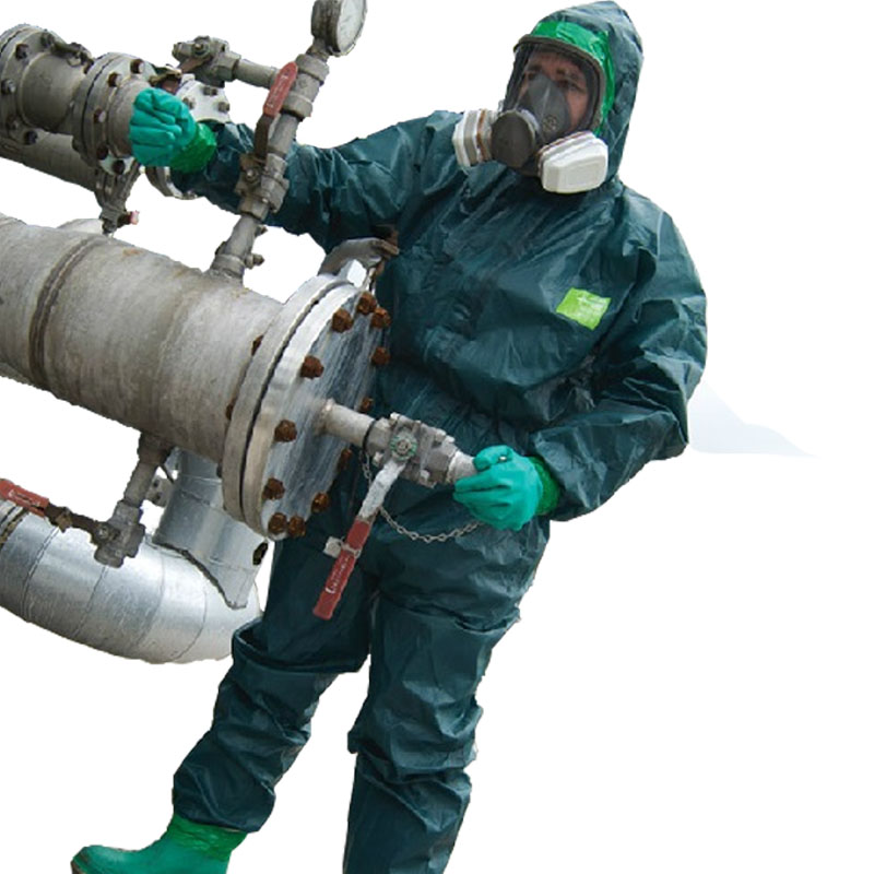 微護(hù)佳GR40-T-99-122-02 MC4000綠色雙袖雙褲腿帶腳套連體防化服圖片1