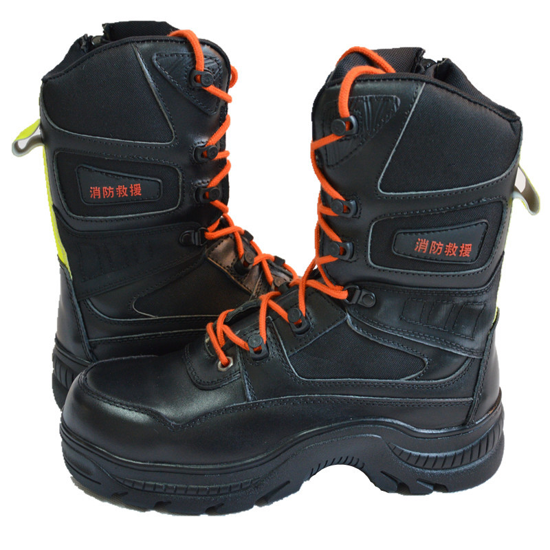 尊獅牛皮消防員救援安全靴圖片2