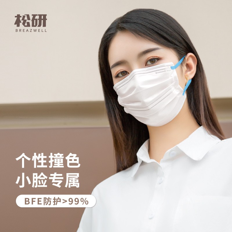 松研B29-1彩色耳繩平面一次性口罩圖片4