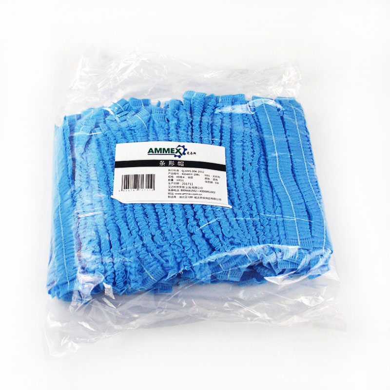 愛(ài)馬斯40048W-19BL無(wú)紡布藍(lán)色一次性條形帽圖片1