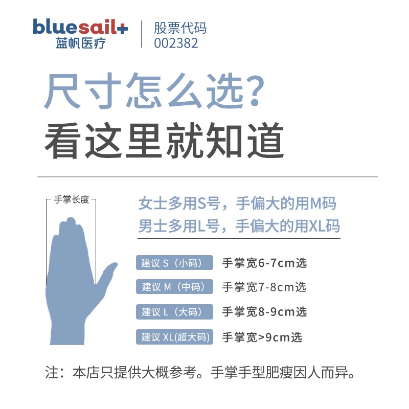 藍(lán)帆醫(yī)療C2176加長(zhǎng)一次性PVC手套圖片3