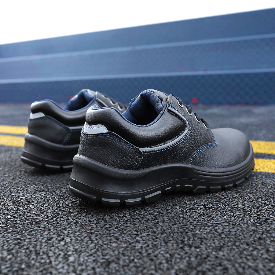 羿科60725101鋼頭鋼板防靜電黑色低幫安全鞋圖片2
