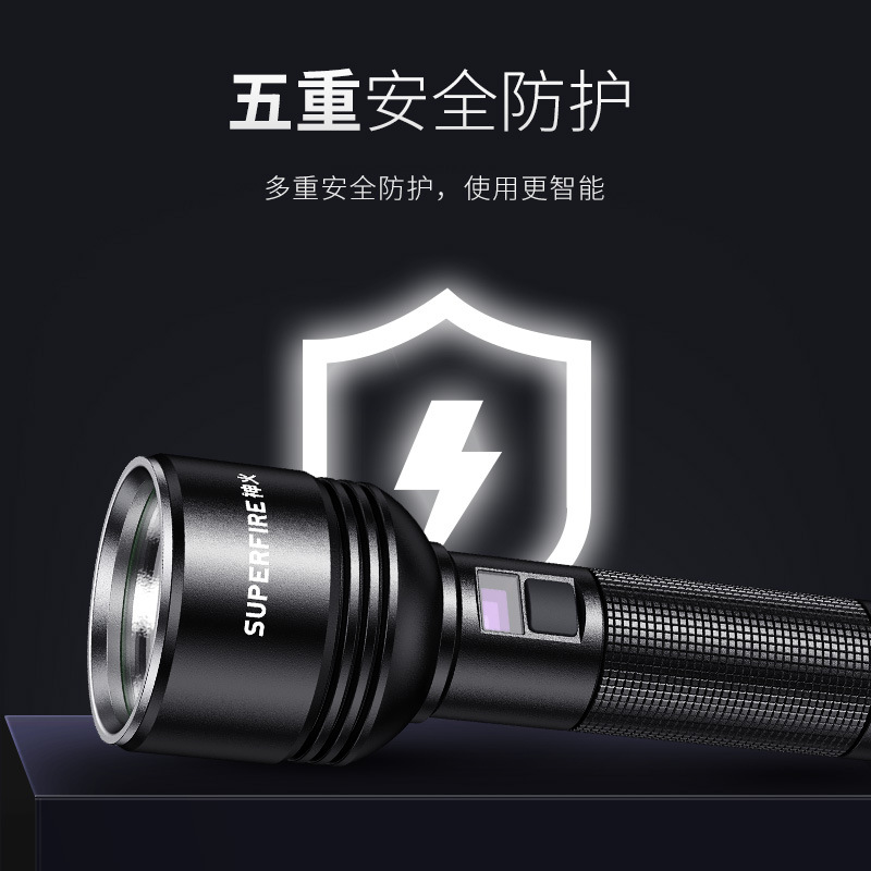 神火D18大容量強光戶外露營手電筒圖片1