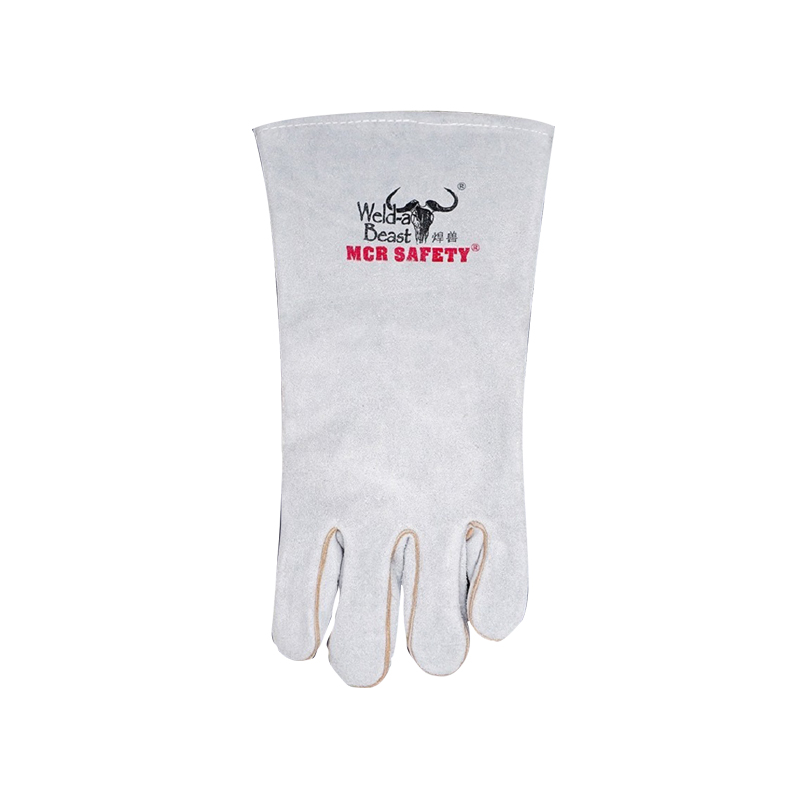 焊獸4154P原色二層拇指加條焊接手套圖片1