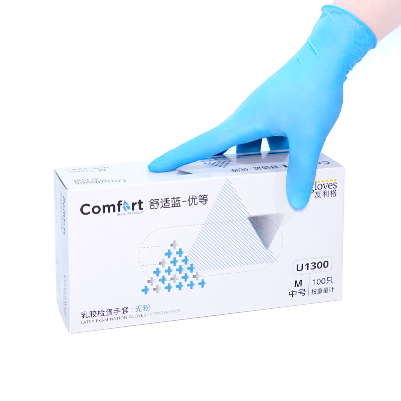 友利格舒適COMFORT U1300一次性無粉優(yōu)等乳膠檢查手套圖片2