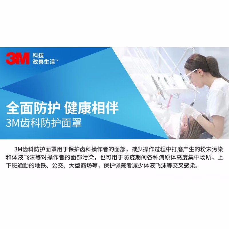 3M齒科防護(hù)面罩防護(hù)膜30片裝(不含框架)圖片4