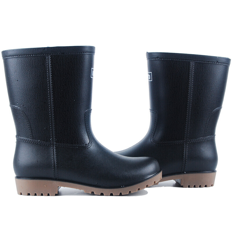 回力8128黑色耐油防滑中簡(jiǎn)雨靴圖片4