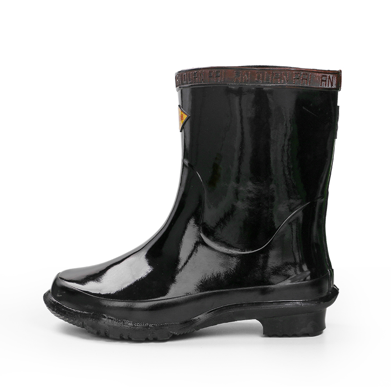 安全牌ZX030黑色30kv中筒橡膠安全絕緣靴圖片1