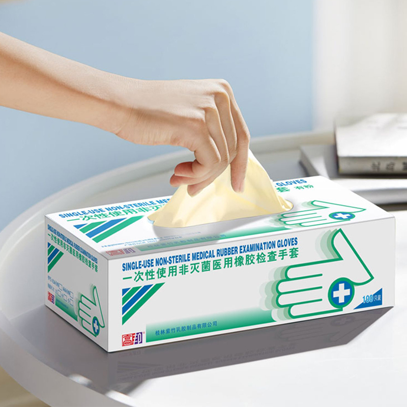 高邦604-010053一次性使用非滅菌醫(yī)用橡膠檢查手套大號(hào)L碼圖片4