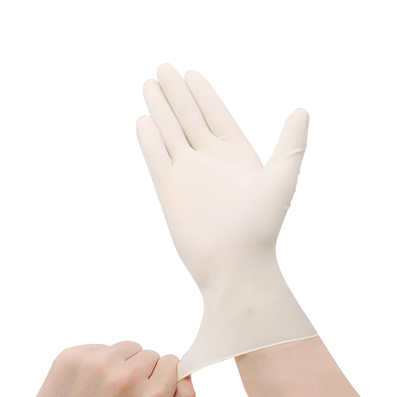 高邦604-010059無(wú)粉麻面一次性使用醫(yī)用橡膠檢查手套L碼圖片2