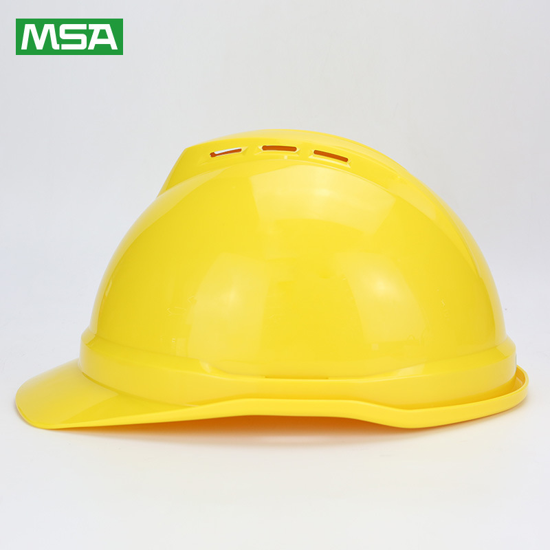 梅思安10172477黃色豪華型有孔ABS安全帽圖片3