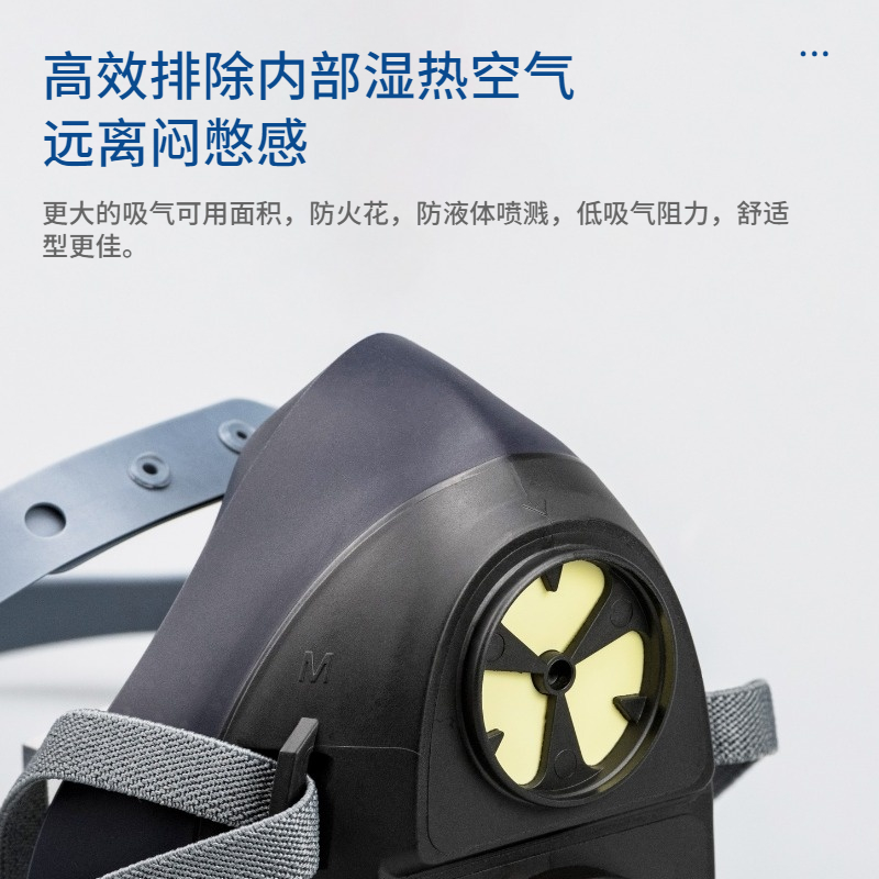 呼享9200單濾盒硅膠半面罩防毒面具圖片6