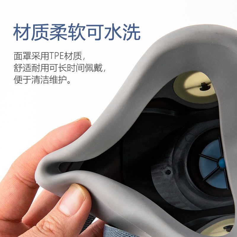 呼享8200雙濾盒橡膠半面罩防毒面具圖片1