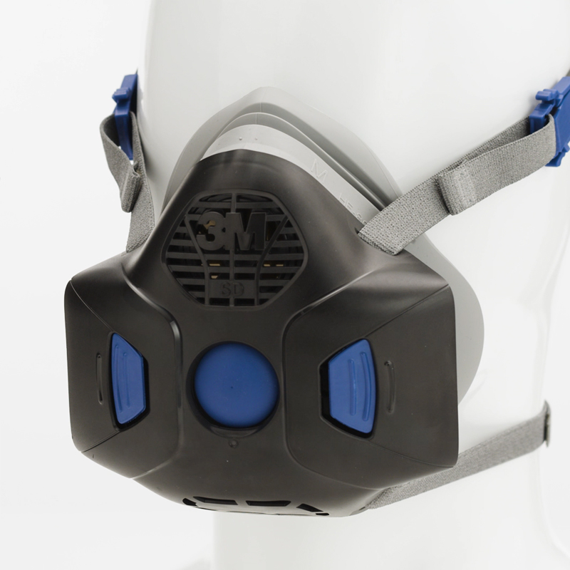 3M HF-802SD硅膠半面罩帶揚(yáng)聲器振動膜防毒面具Secure Click中號面罩圖片2