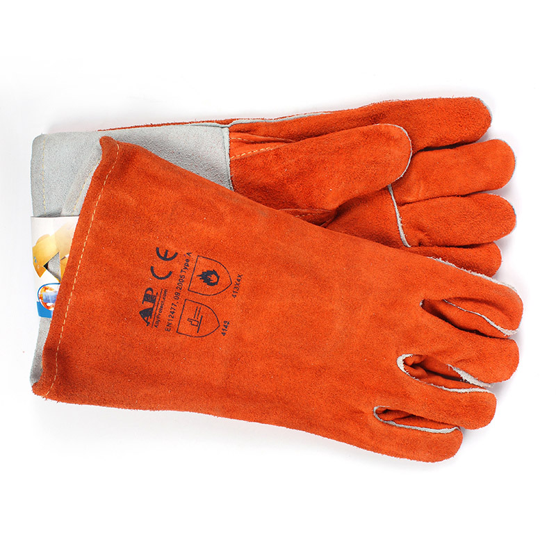 友盟AP-0328銹橙色抗割隔熱電焊手套圖片1
