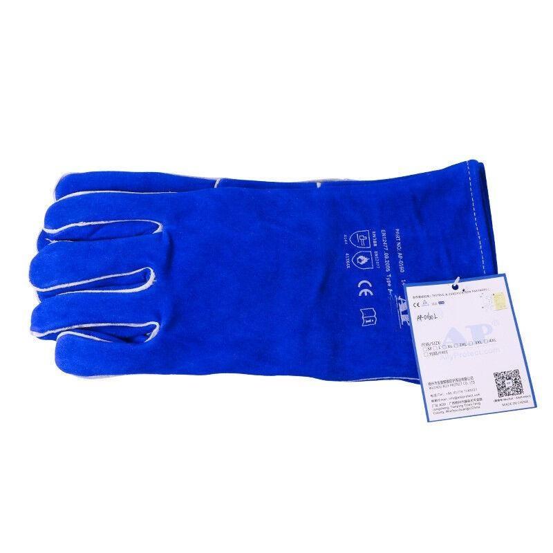 友盟AP-0160藍(lán)色牛二層皮電焊手套圖片4