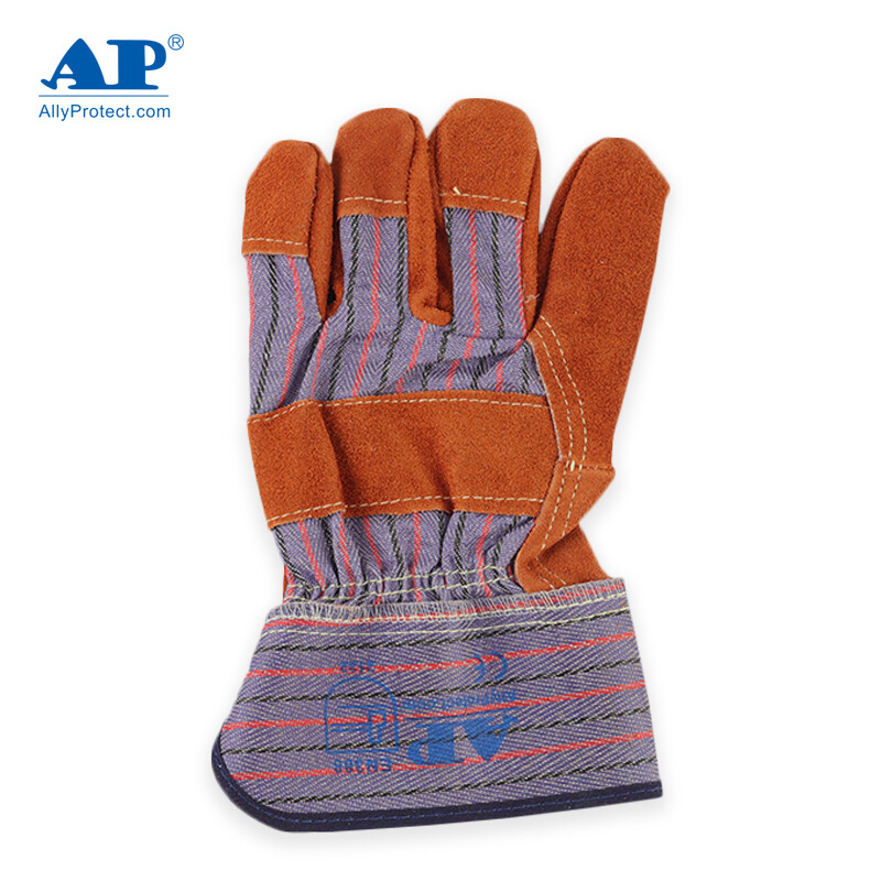 友盟AP-2206咖啡色牛二層皮勞保手套圖片1