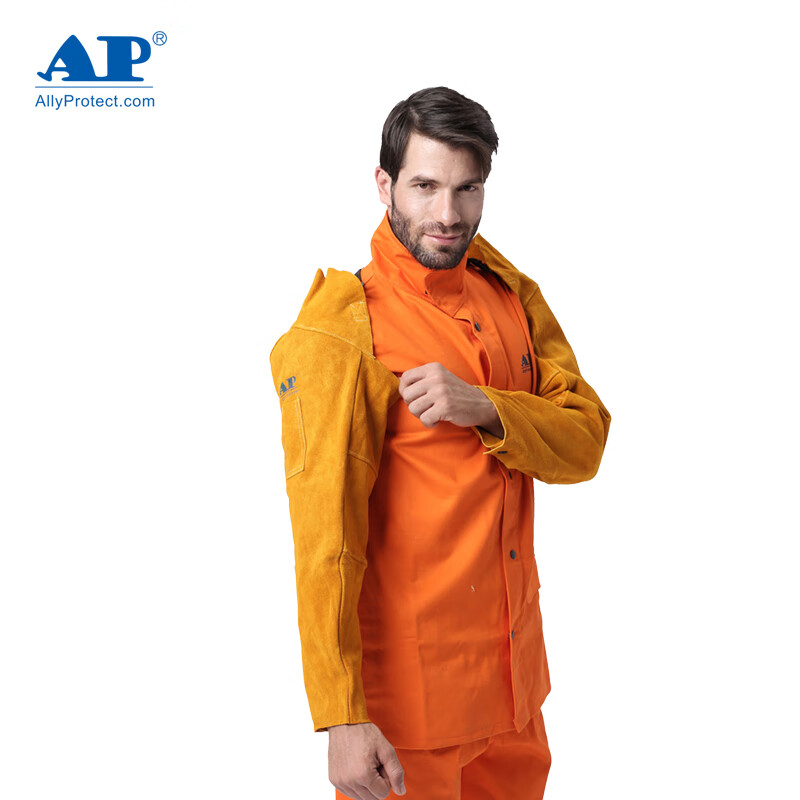 友盟AP-9107金黃色耐磨抗火牛二層芯皮套袖圖片2