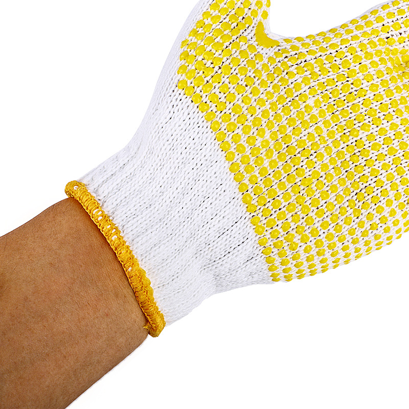 漢盾HD-750G-7掌面點塑滌棉紗線勞保手套圖片1