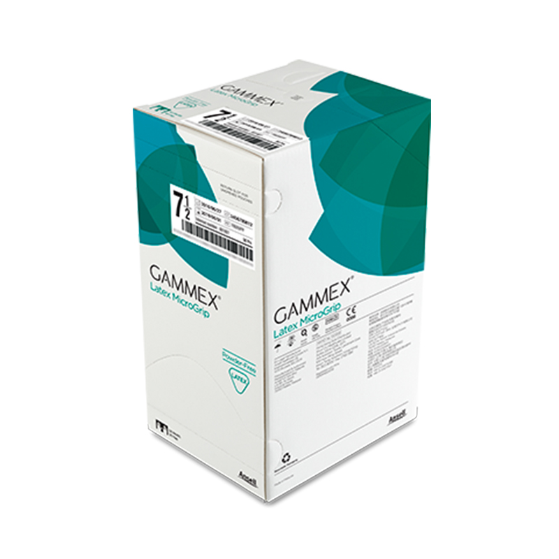 安思爾GAMMEX Latex MicroGrip 330055085無粉末乳膠外科手套圖片2
