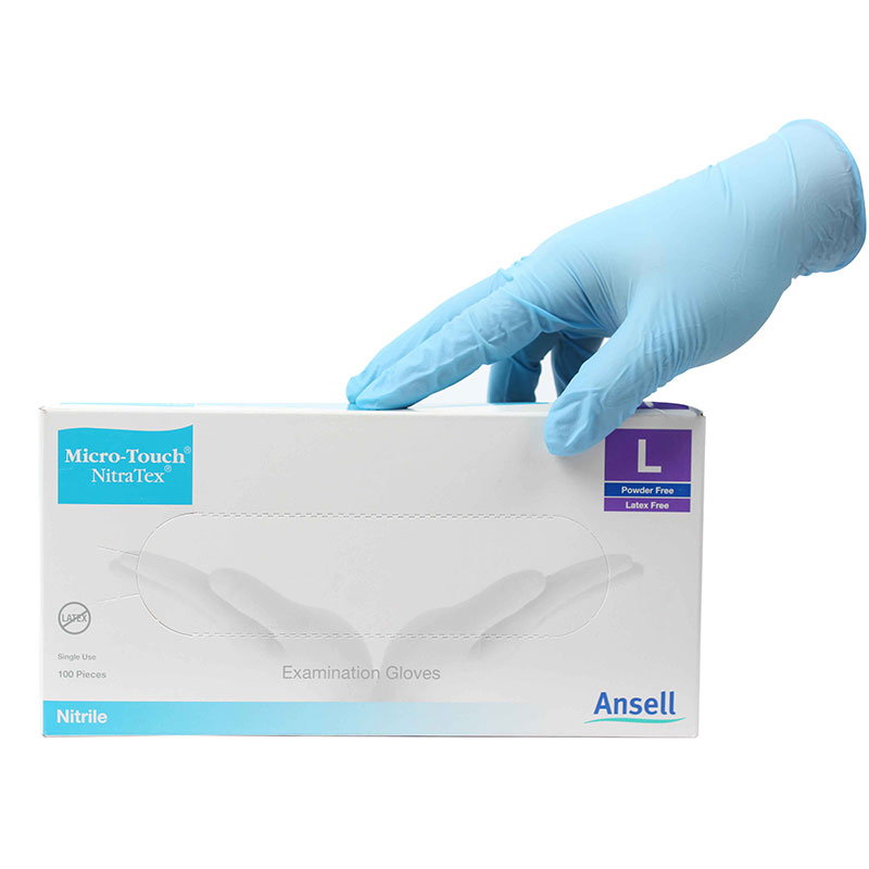 Ansell安思爾MicroTouch NitraTex 4474藍色一次性丁腈手套L碼圖片2
