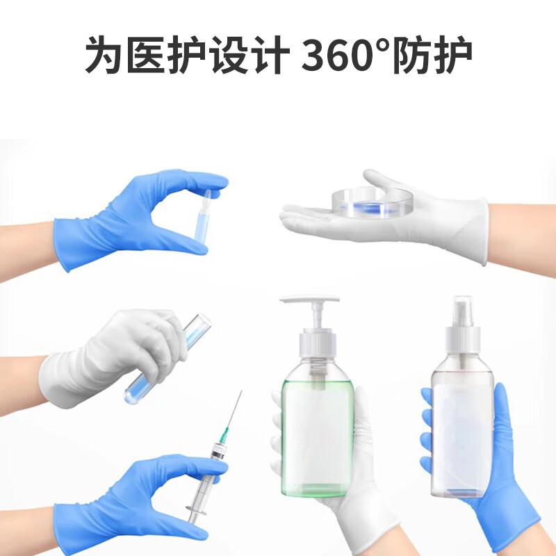 醫(yī)博康Classic NBR WT35白色一次性丁腈檢查手套圖片2