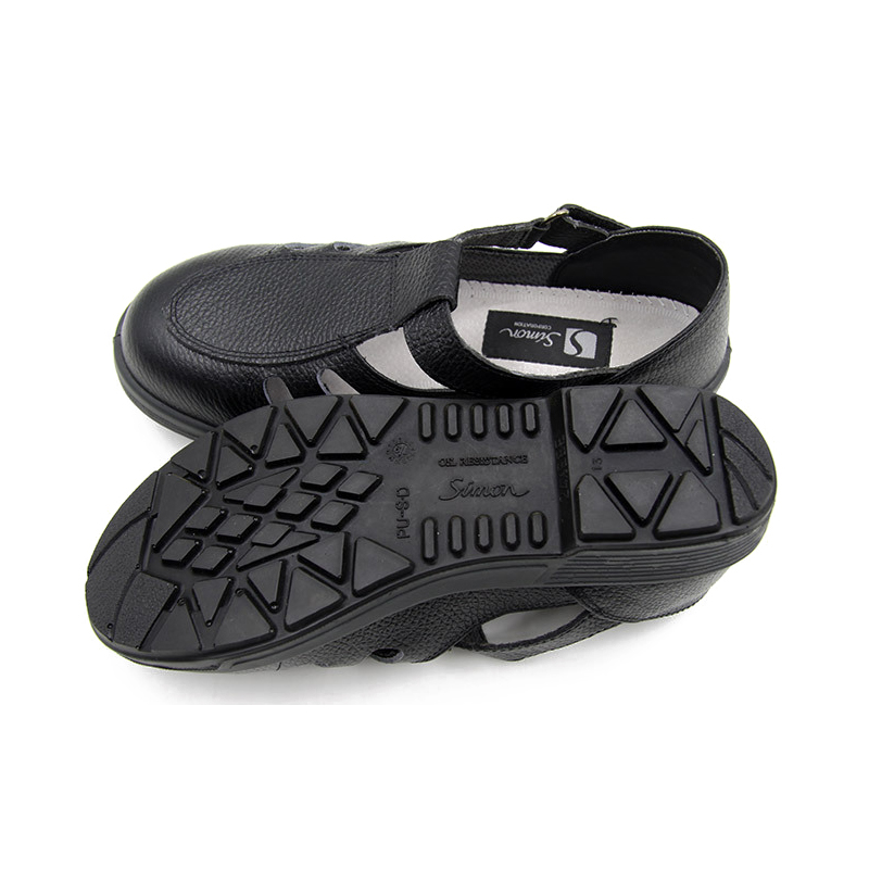希滿(mǎn)YS-715黑色壓花牛皮透氣防砸安全涼鞋圖片2