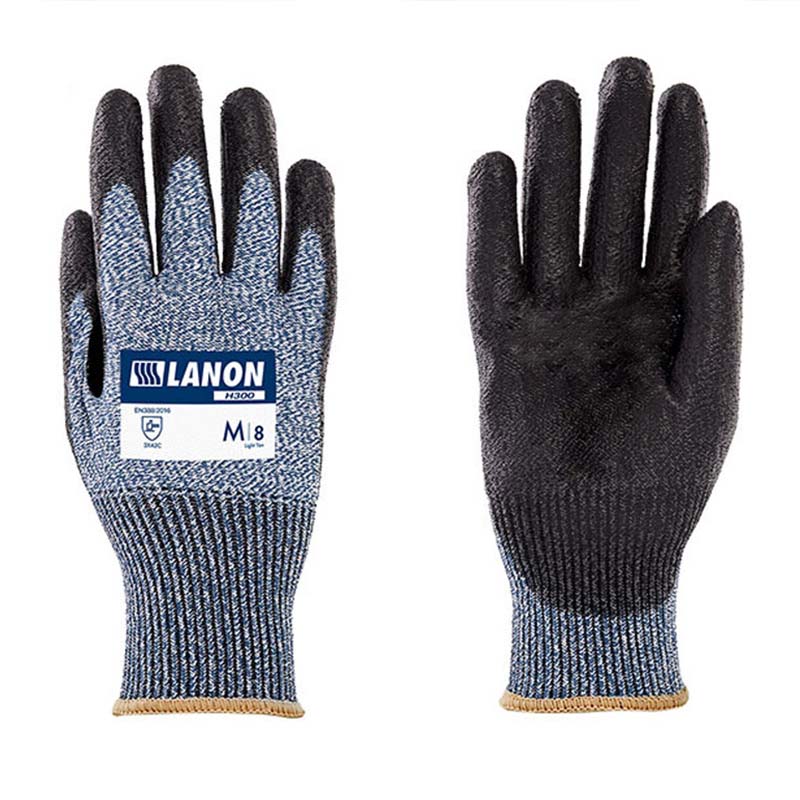 LANON蘭浪H101丁腈涂掌耐磨3級防割手套
