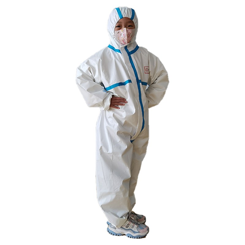 坤澤爾一次性兒童連體帶帽防護(hù)服