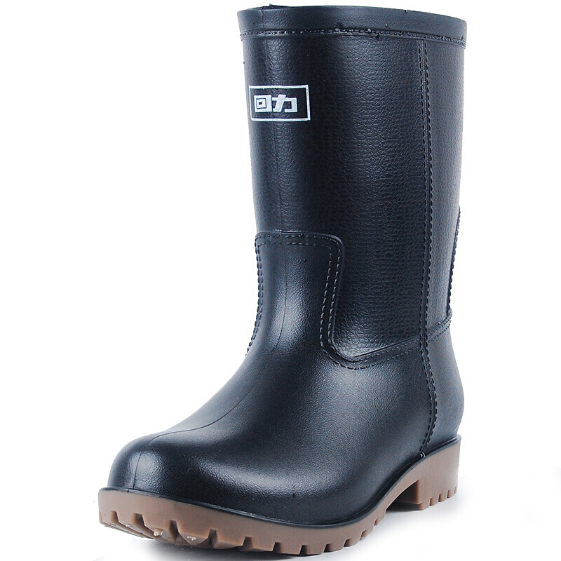 回力8128黑色耐油防滑中簡(jiǎn)雨靴