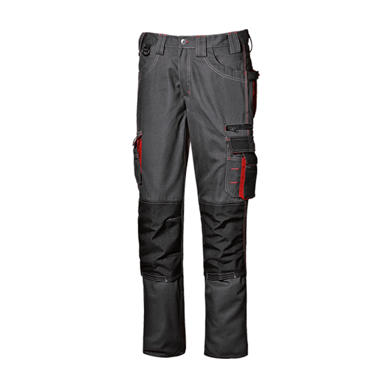 思而MC1811C3黑紅色滌棉多口袋長褲