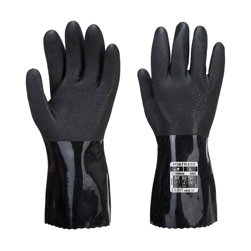 波偉斯特Portwest A882防靜電PVC長筒防化手套