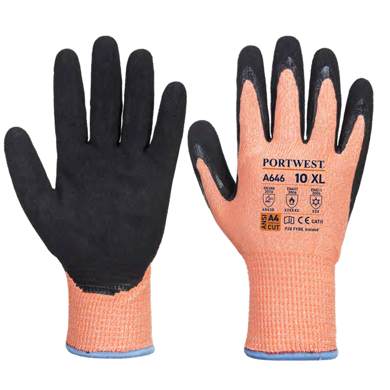 波偉斯特Portwest A646 Vis-Tex D級丁腈涂層防割手套