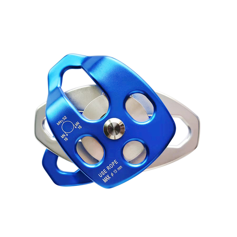 移動側(cè)板式雙滑輪救援溜索橫渡活動滑輪