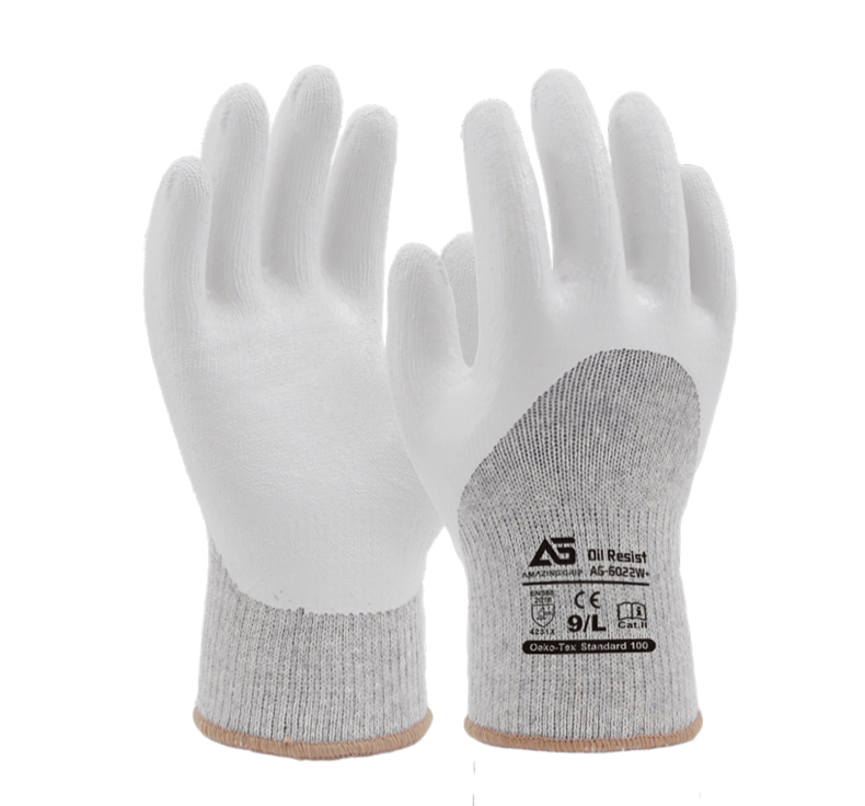 護(hù)享AG-6022W+丁腈涂層勞保手套