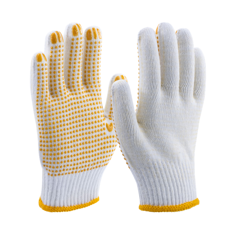 護(hù)享Hu-C101D純棉紗線PVC點(diǎn)塑勞保手套