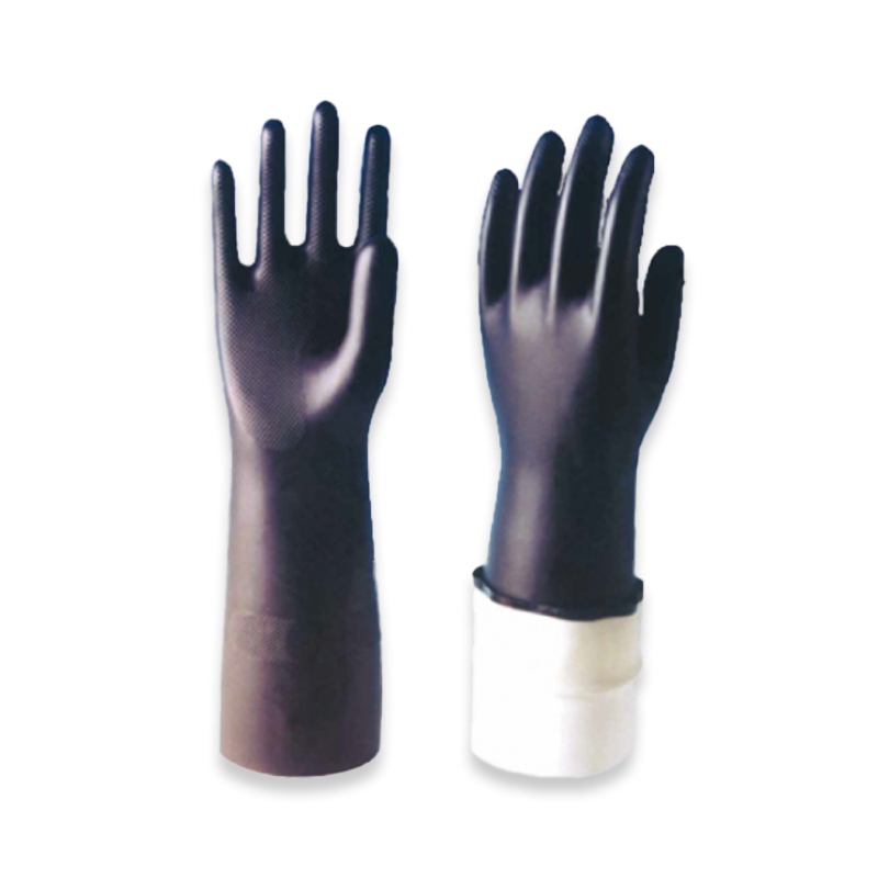 雪蓮22131BL氯丁橡膠絨里直邊袖口鉆石紋防護(hù)手套