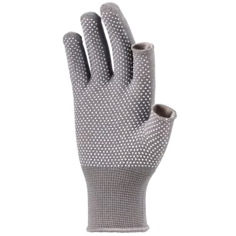 好員工D1304灰色半指滌綸點塑手套