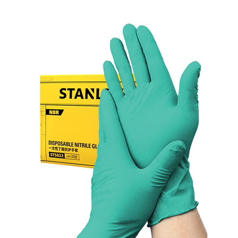 STANLEY史丹利ST5822綠色食品級一次性丁腈防化手套