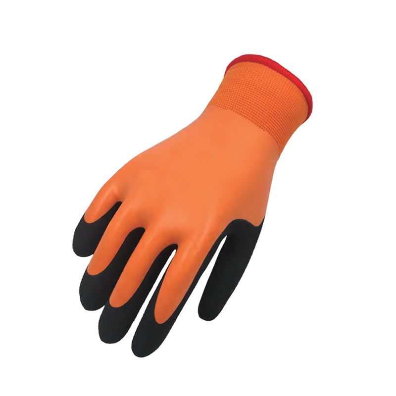 思衛(wèi)爾3302橘色13針天然乳膠涂層防水防寒保暖耐低溫手套