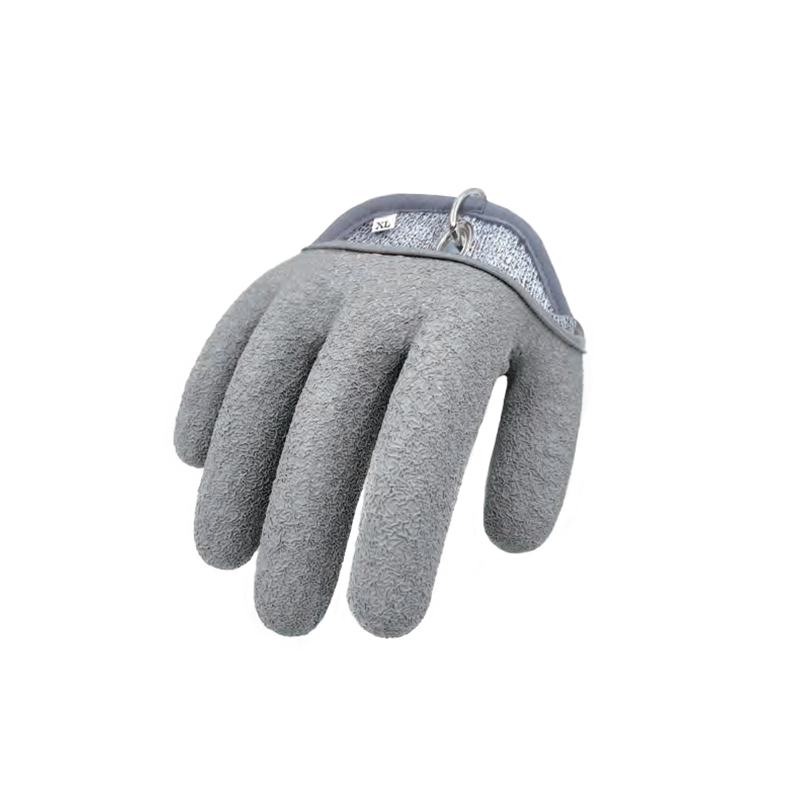 思衛(wèi)爾F360麻灰色半掌型13針乳膠涂層HPPE防水防扎釣魚手套