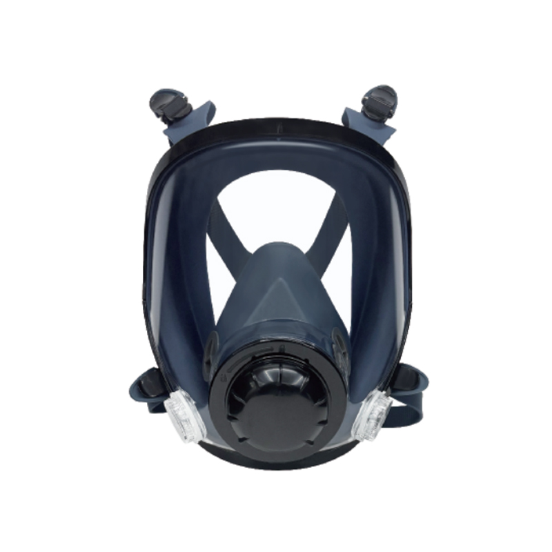 朝美7501頭戴式硅膠雙濾盒全面罩防毒面具