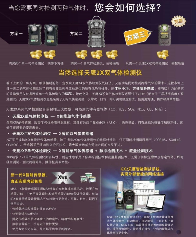梅思安10196225（國產(chǎn)版）天鷹2XT雙氣體檢測儀圖片8
