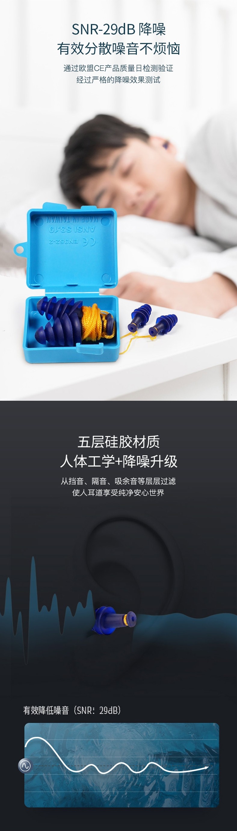 藍(lán)鷹NP364減壓降噪防噪音耳塞圖片2